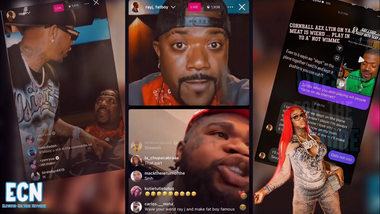 RAY J APOLOGIZES TO SEXYY RED FOR 'SLEPT TOGETHER' COMMENTS! HAS WORDS WITH FATBOY & HITMAKA | ECN.