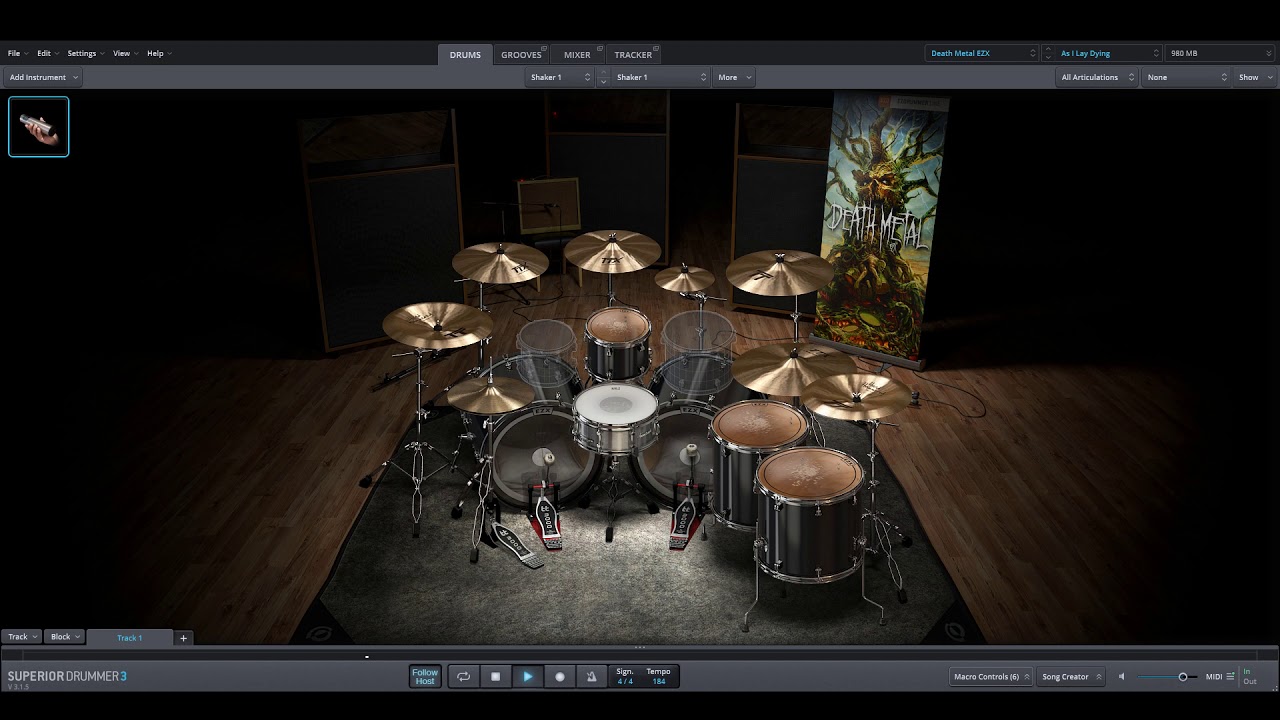 As I Lay Dying - Nothing left only drums midi backing track