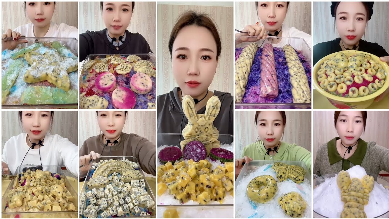 LATEST/QIAN ICE EATING with STICKY PASSION FRUIT EATING COLLECTION/ ICE EATING ASMR