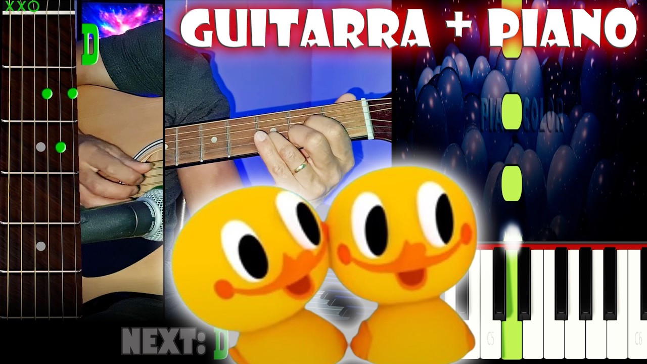 Patitos Cua Cua Cua | Guitarra + Piano | Tutorial | Notas y Acordes | Cover | Karaoke