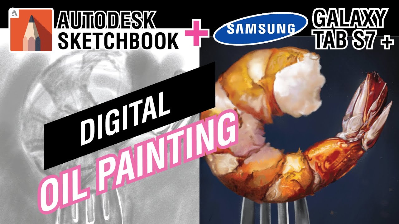Prawn Digital Oil Painting | Autodesk Sketchbook + Samsung Galaxy Tab S7 plus