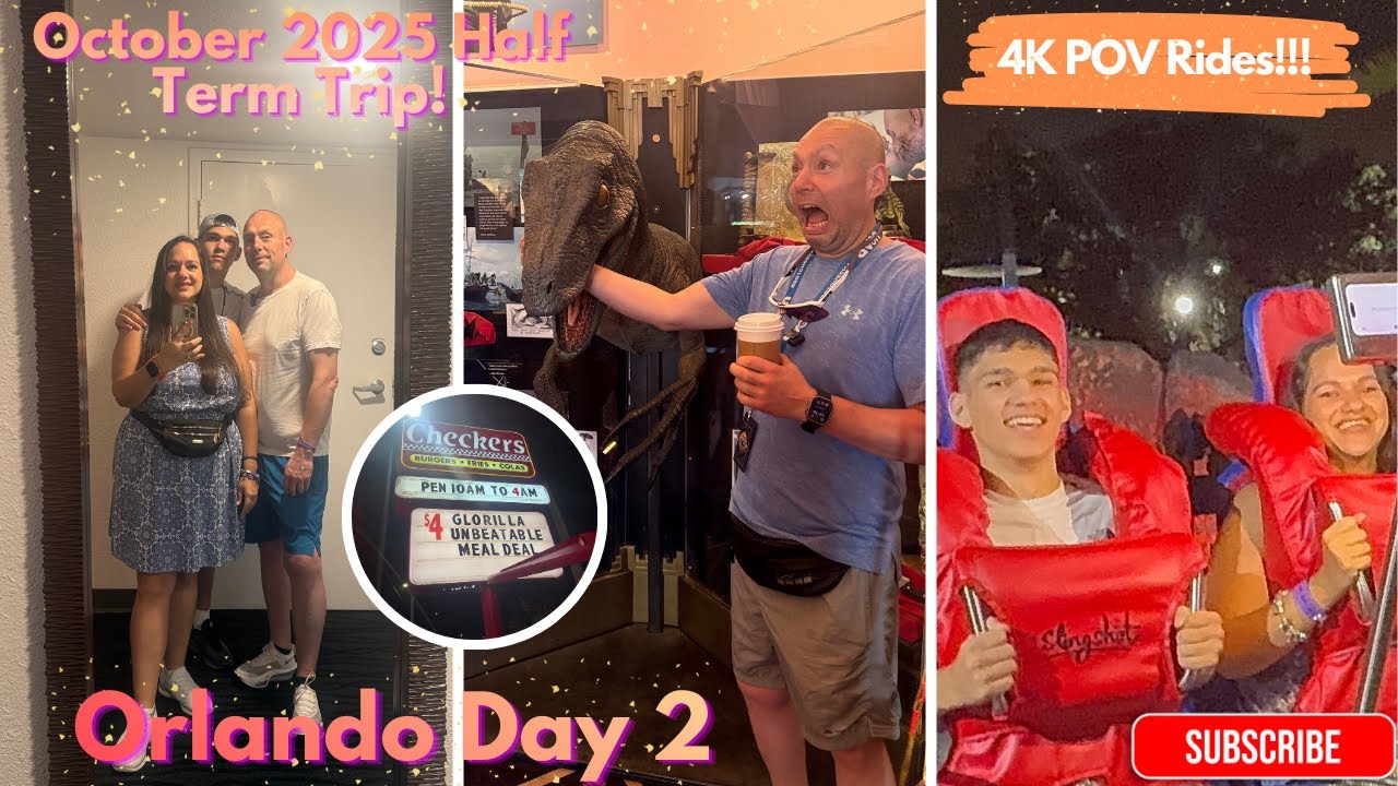 Orlando Universal Studios | IOA | Day 2 Vlog | Ride POV 4K | ICON Park | Slingshot | Checkers