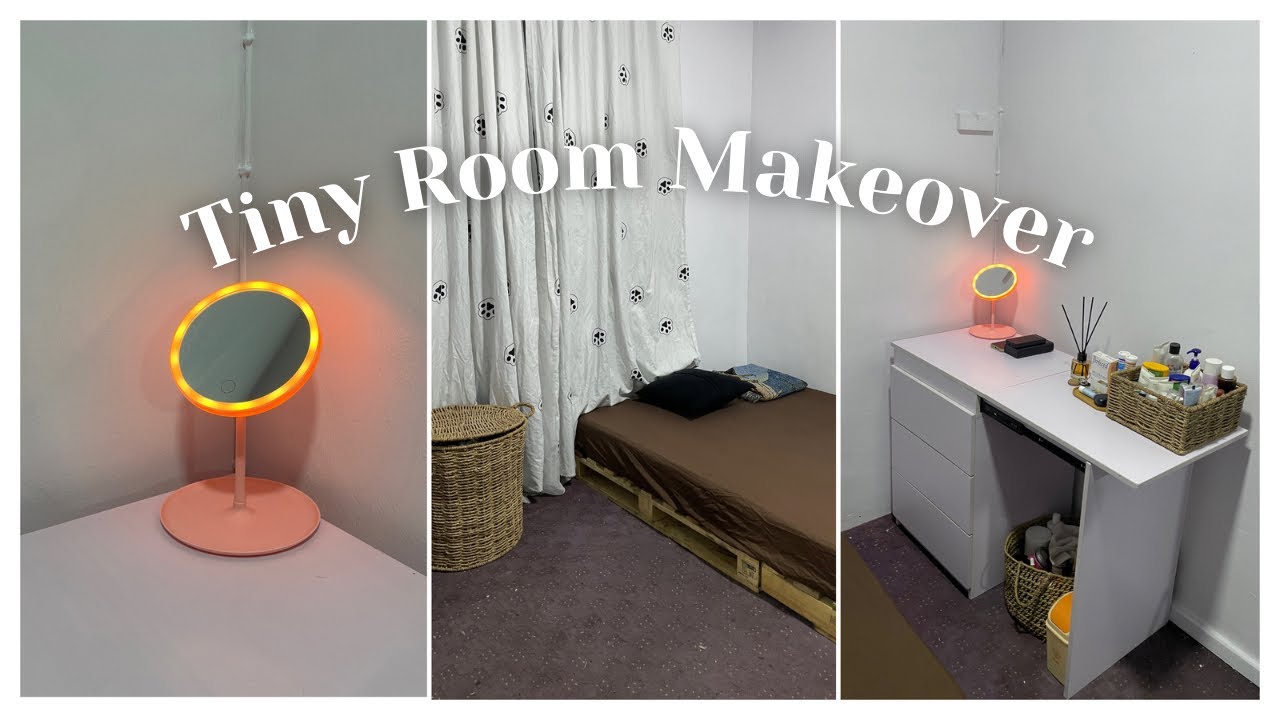 Extreme small bedroom Makeover | storage organization + hacks *pinterest inspired*