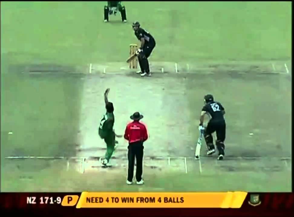 Bangladesh Cricket: BD vs NZ ODI 5, Rubel Hossain Last Ball BanglaWash (Oct 17, 2010)