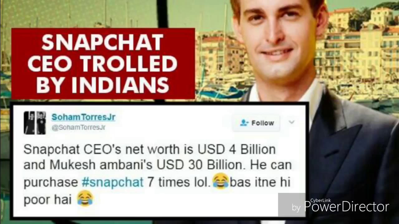 Boycott Snapchat CEO getting trolled after saying poor to India