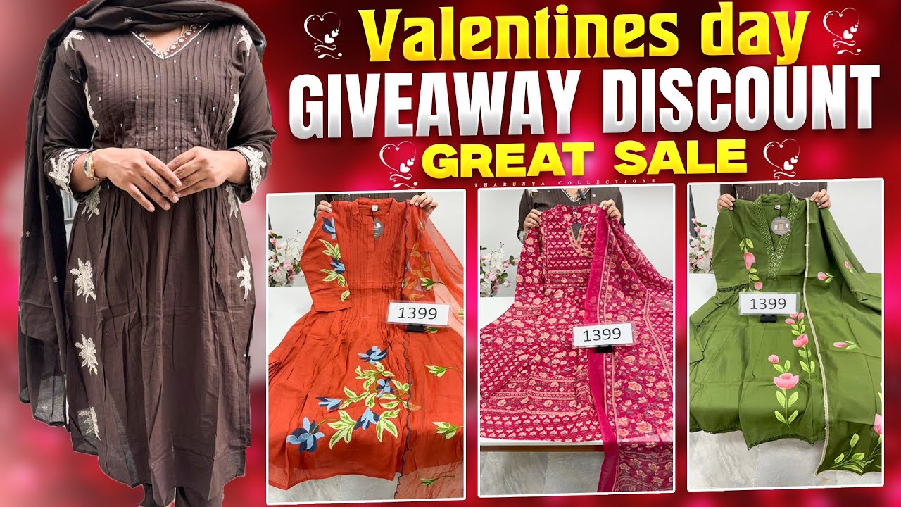 Valentine’s Day Giveaway offer @7386669231 #muslin #dress #ytshorts #youtubevideo #cotton #shorts 