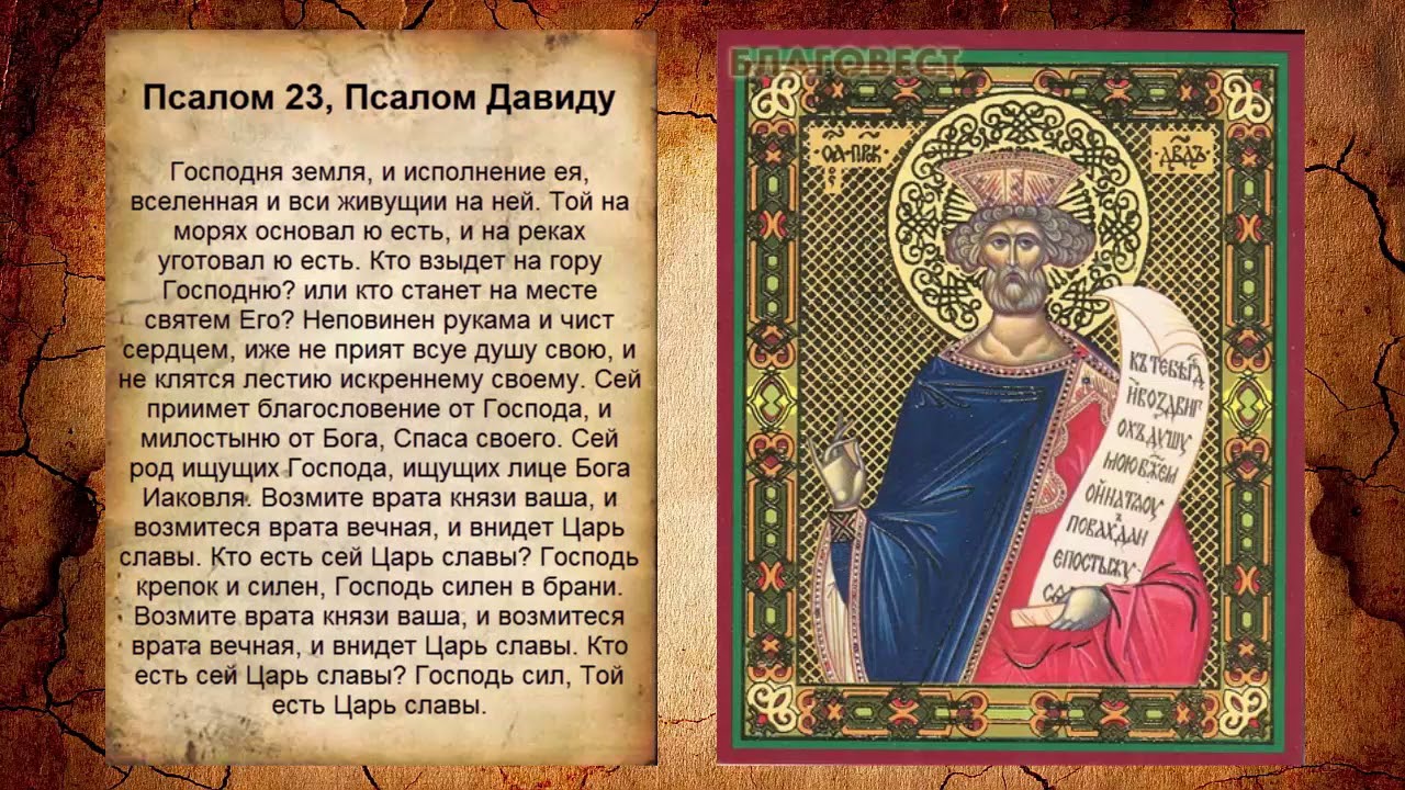 Псалом 23, Псалом Давиду (Молитва о помощи в житейских нуждах)