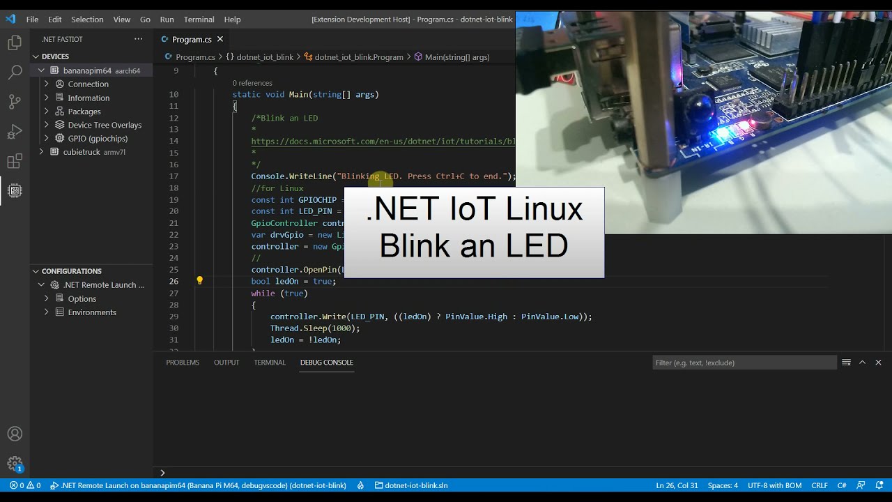 .NET IoT Linux. Blink an LED