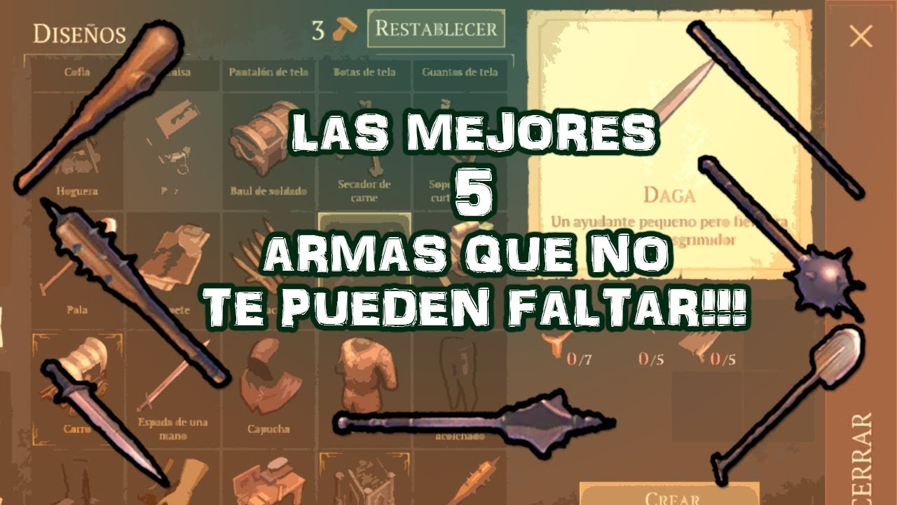 LAS 5 MEJORES ARMAS BARATAS QUE PUEDES FABRICAR #18 - GRIM SOUL:SURVIVAL  [JuanJoRC]