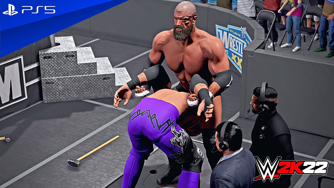 WWE 2K22 - Edge vs. Triple H - No Holds Barred Match | PS5&trade; [4K60]