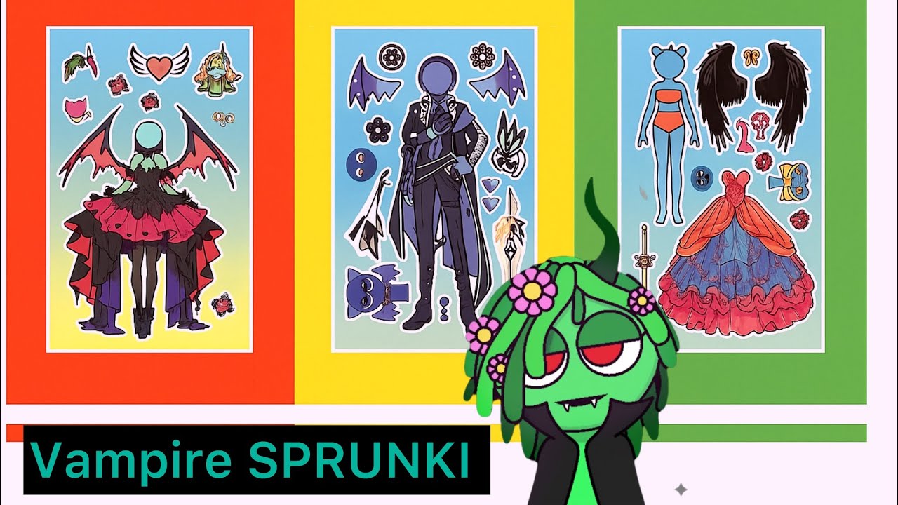 ASMR SPRUNKI Vampire Diaries Stickers ✨🦇 | Satisfying Sticker Sounds 