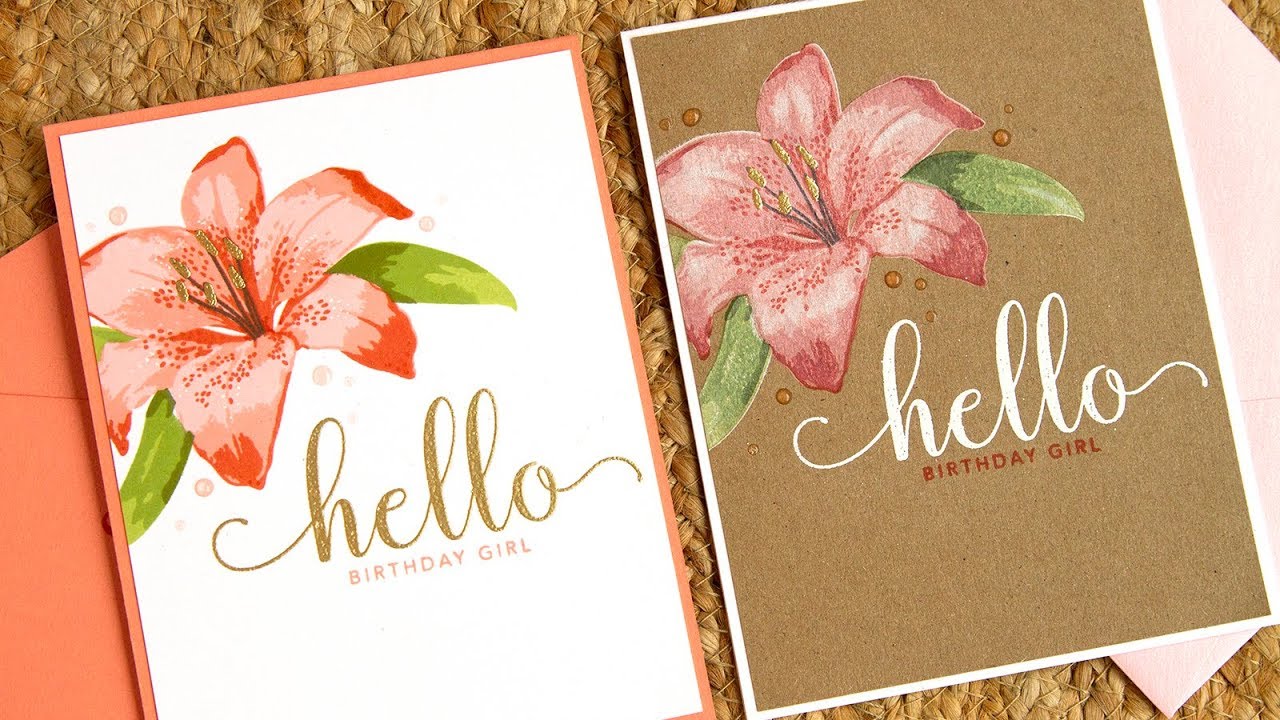 Color Stamp Layering on Dark Cardstock