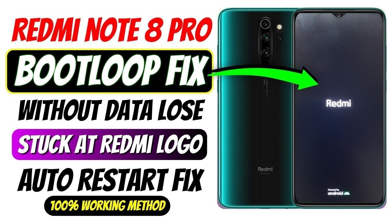 Redmi Note 8 Pro Bootloop Fix ✅ | Stuck at Redmi Logo, Auto Restart | Unbrick | Without Data Lose 📂