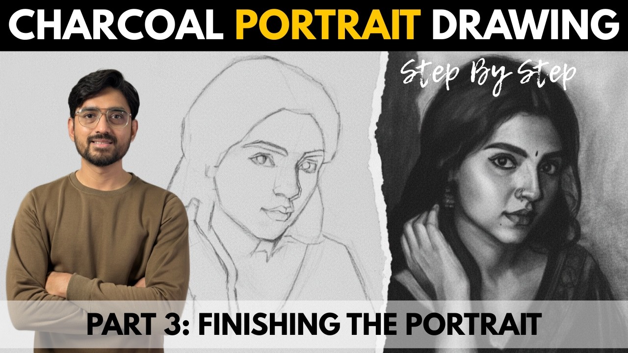 Charcoal Portrait Drawing | Part 4: Finishing The Portrait