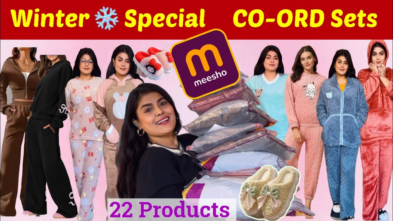 Meesho CO-ORD Sets ✨Winter Special Woollen Coord Sets And Slippers 💕 22 Products 🛍️
