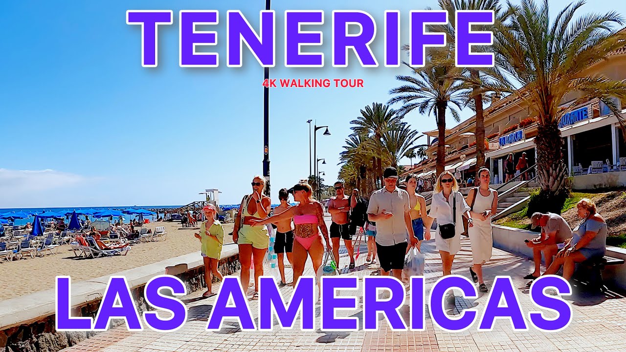 TENERIFE Walking Tour 🏖️ A Hot Day in LAS AMERICAS 4K