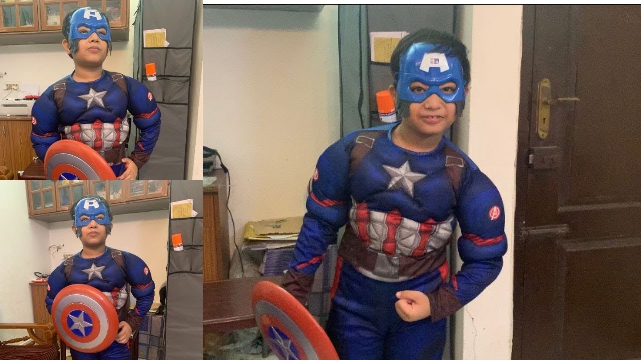 CAPTAIN AMERICA COSTUME WITH MUSCLES | CAPTAIN AMERICA COSTUME FOR KIDS | CAPTAIN AMERICA COSTUME