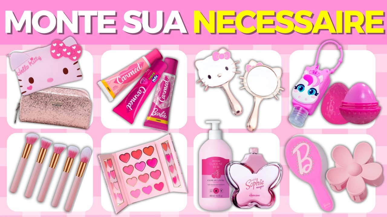 MONTE SUA NECESSAIRE NA COR ROSA! 💄🎀 JOGO DAS ESCOLHAS #giragiraquiz