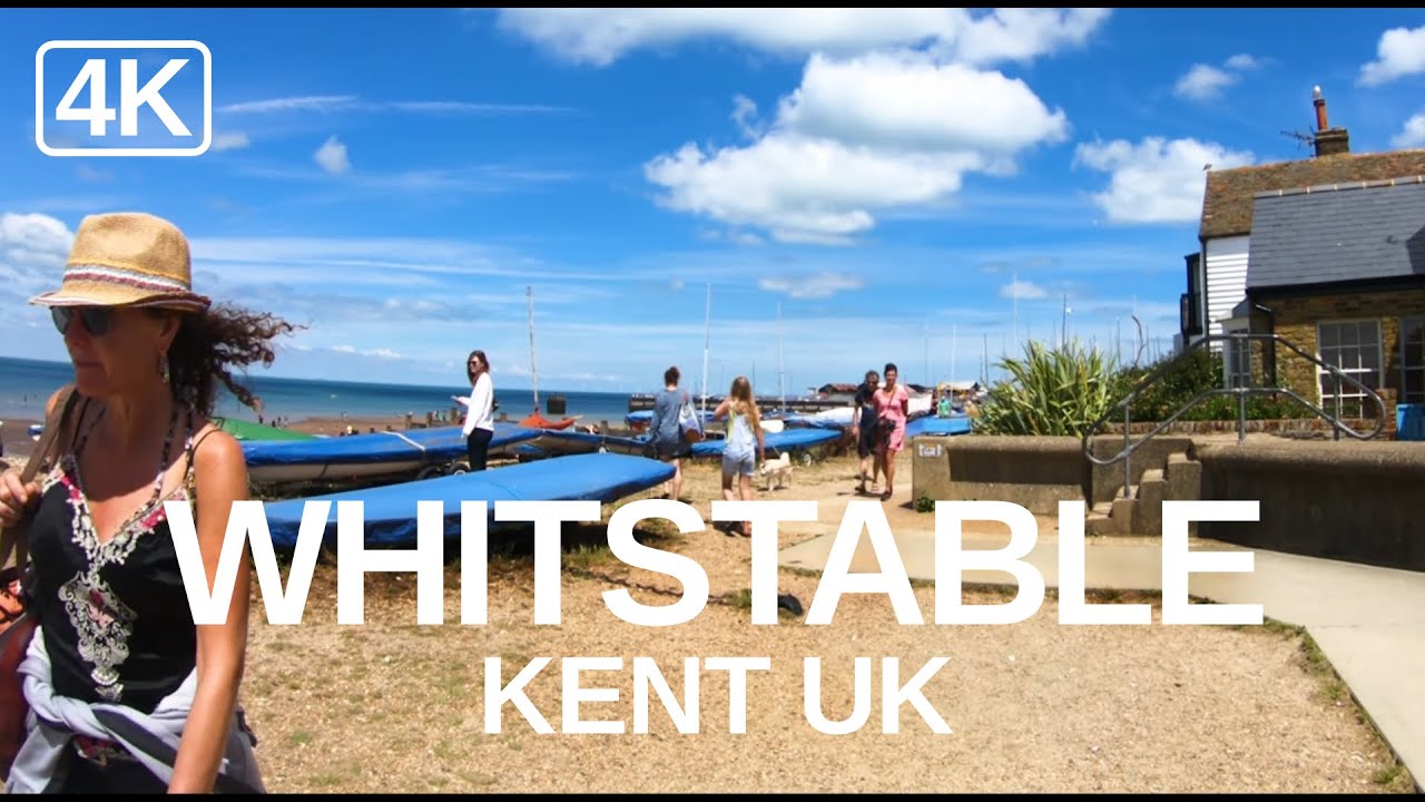 [4K] Virtual Walking video of Whitstable, Kent (June 2020) English seaside town tour.