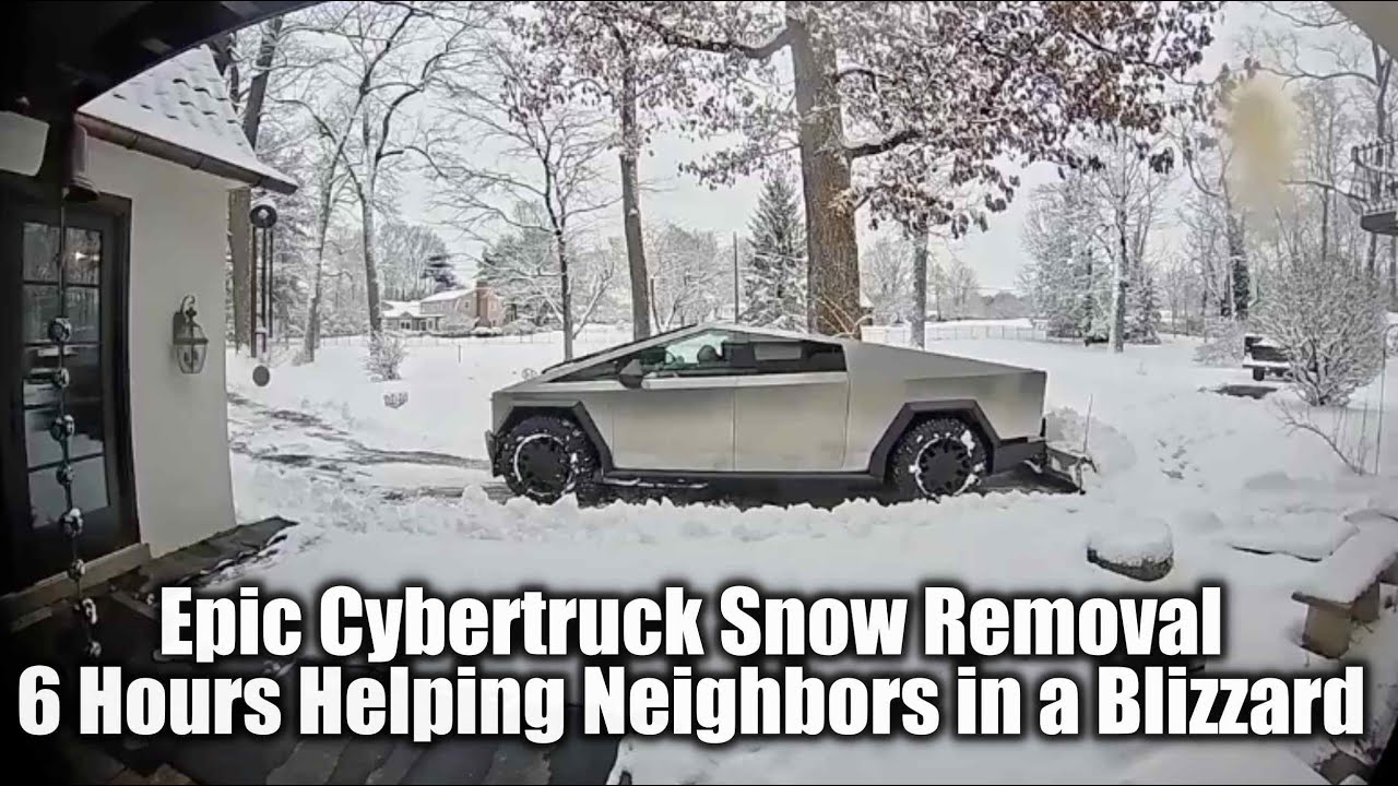 Компания Epic Cybertruck за 6 часов помогла соседям во время метели.