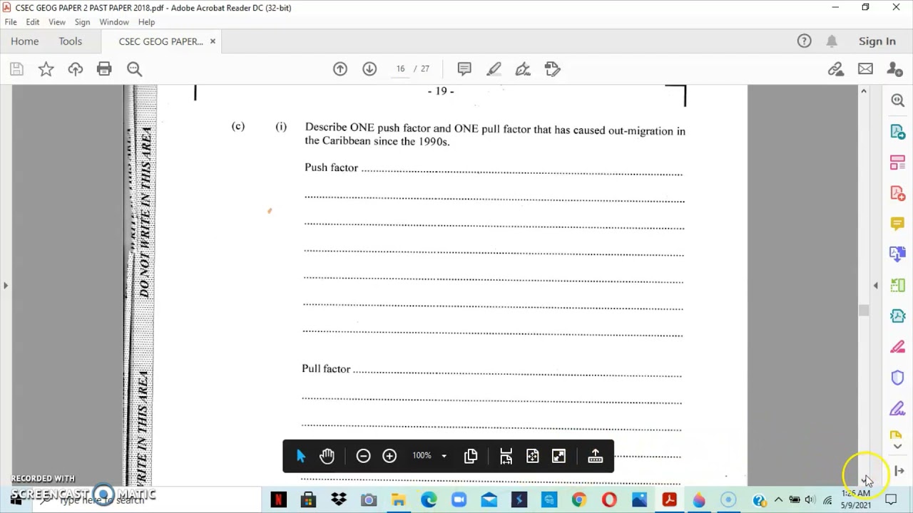 CSEC Geography 2018 paper 2 question 3