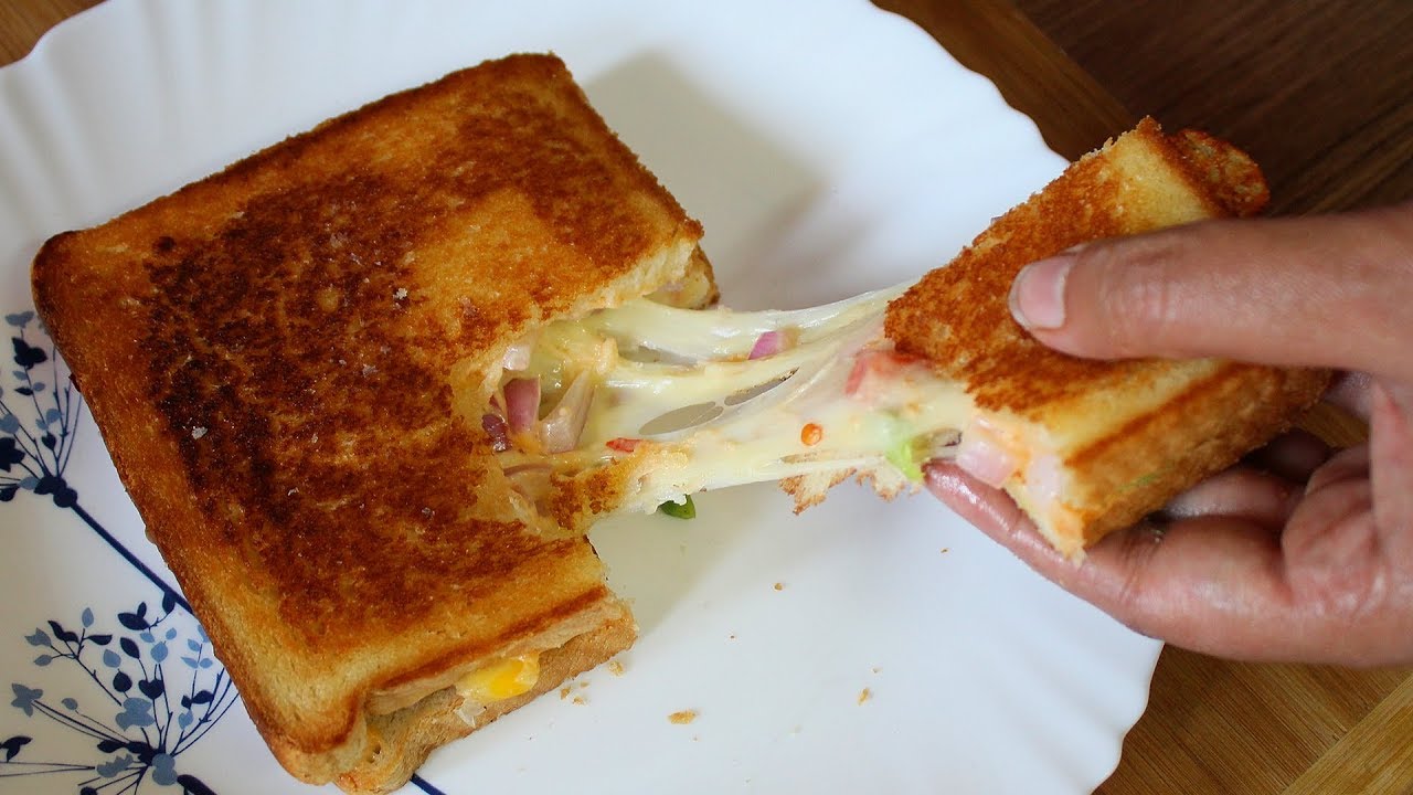 Bread Pizza Sandwich on Tawa Recipe | 2 minute cheese recipe