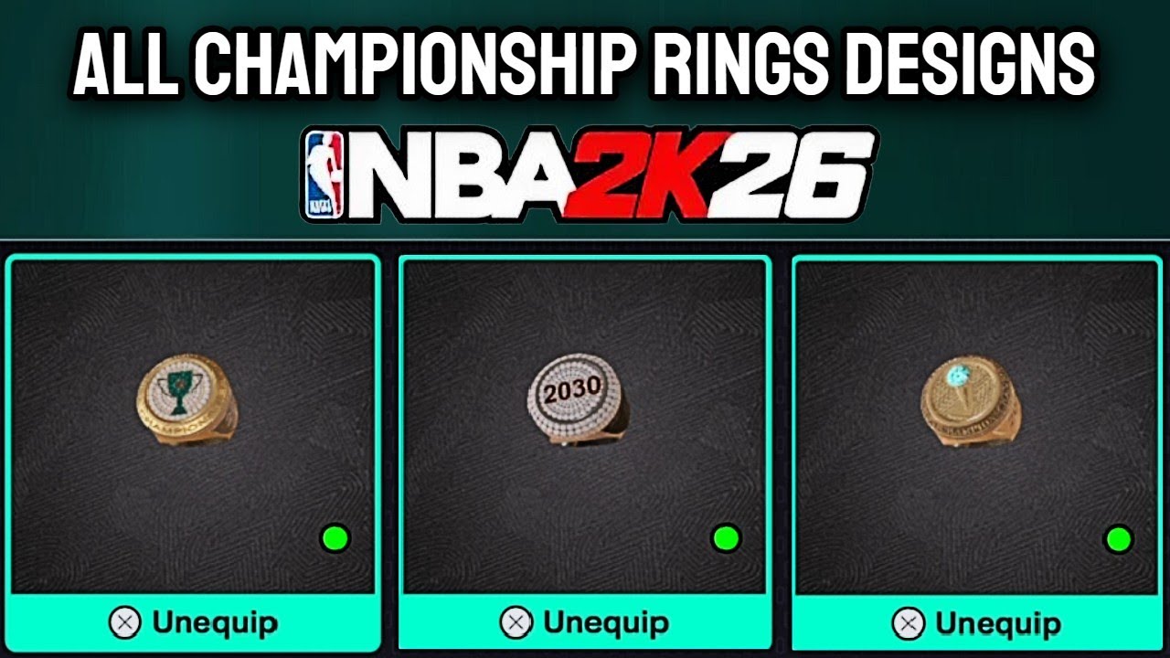 NBA 2K26 MyCareer - All Championship Rings Designs