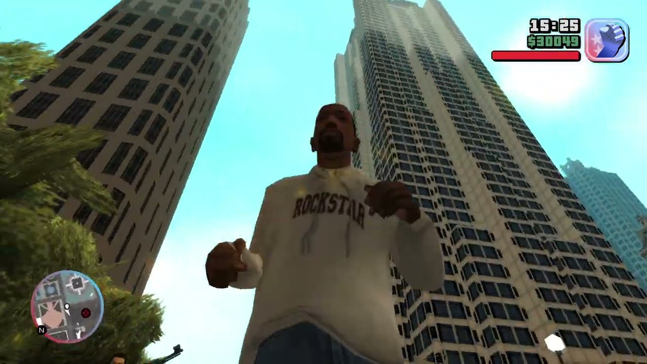 Cj and Tommy drive from Vice City to Peachtree