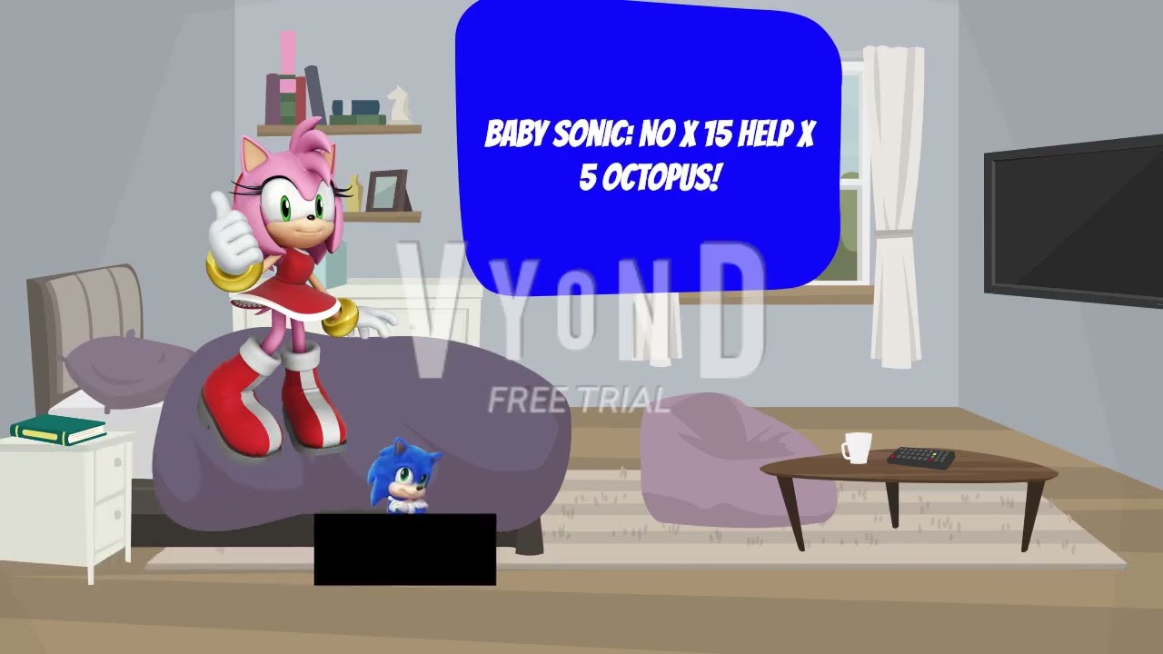 Dark sonic scares baby sonic in the bathtub and gets grounded