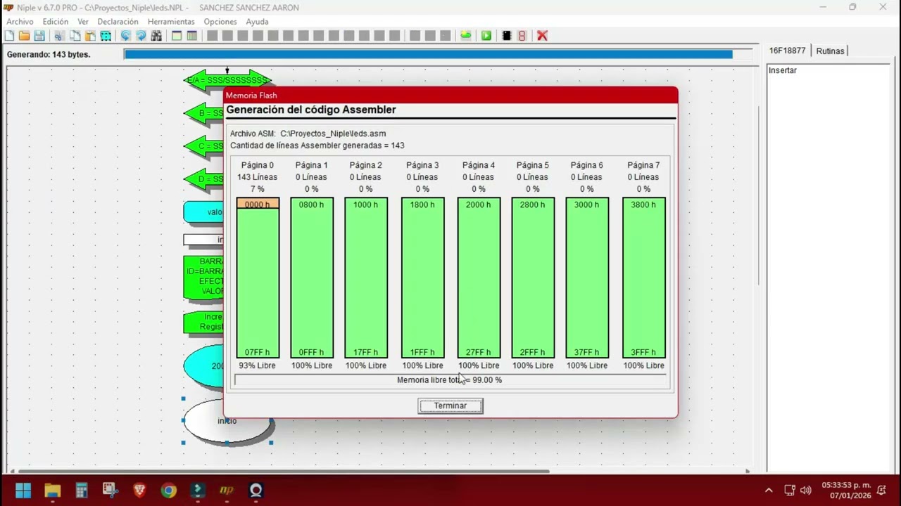 leds, leds y mas leds a y un analógico con Niplesoft