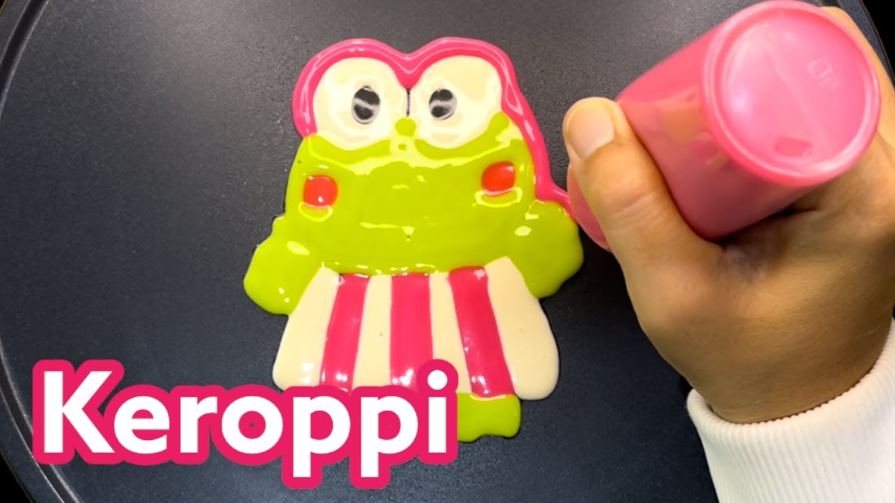 Pancakes Drawing, Sanrio Characters, Keroppi, Pancake Art I Rainbow Pancake Art