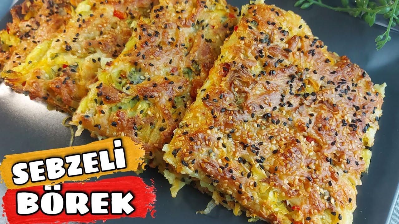 BİR SU BARDAĞI UN İLE BİR TEPSİ BOREK TARİFİ 👍 SEBZELİ BÖREK 🔝BOREK WITH VEGETABLES 😋 YUFKA AÇMA YOK