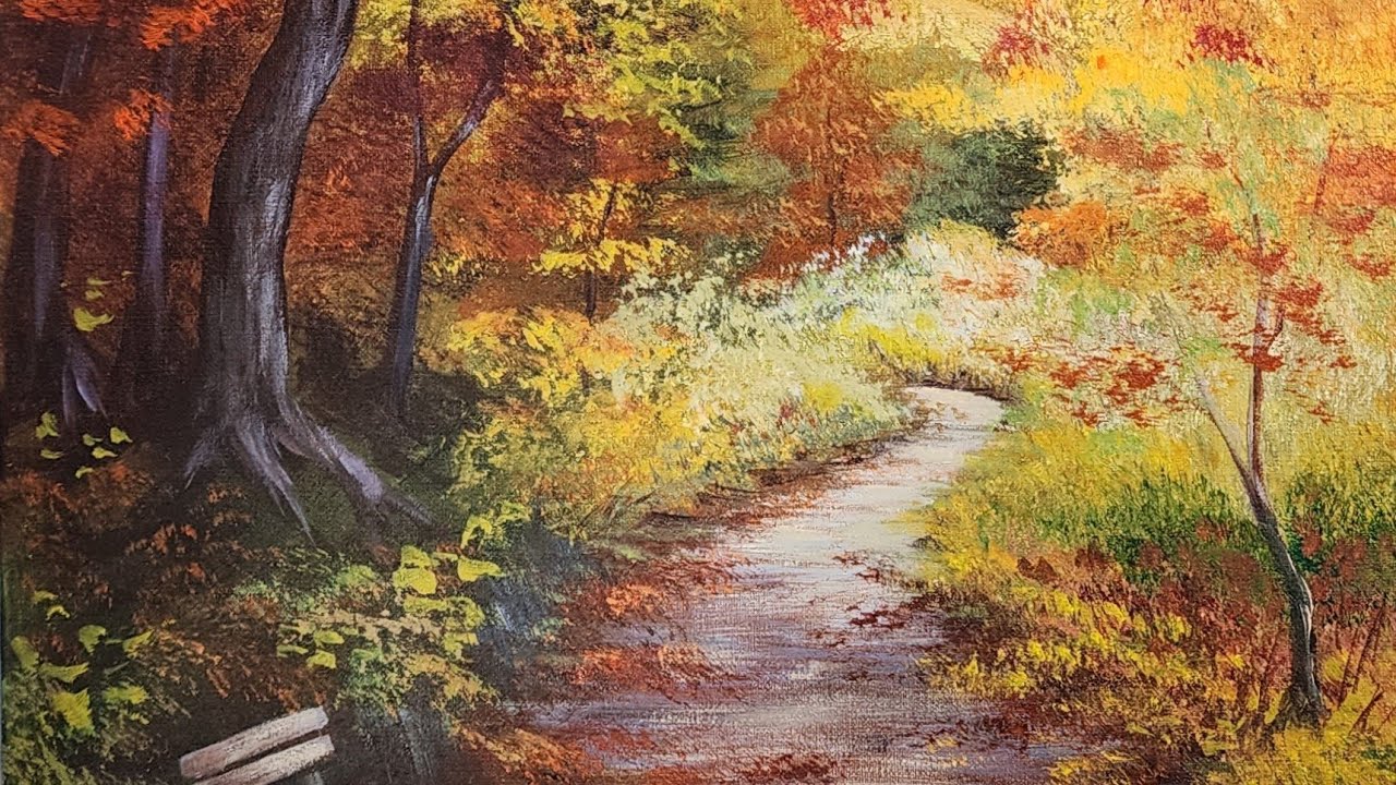 How to Paint an Autumn Woodland Trail Acrylic Painting LIVE Tutorial