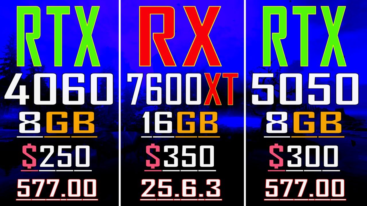 RTX 4060 vs RX 7600XT vs RTX 5050 || PC GAMES BENCHMARK TEST ||