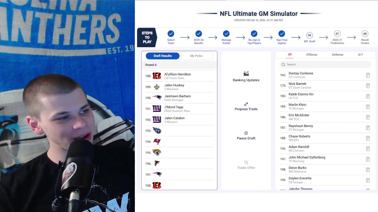 Panthers Mock Draft 4.0