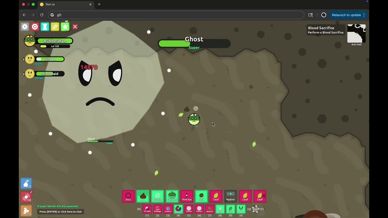 Defeating a super ghost for my first time!