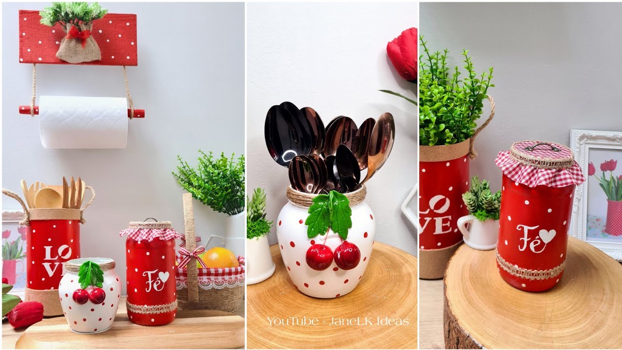 DECORA TU COCINA con materiales reutilizados !! Ideas Útiles para vender #artesanato #reciclagem
