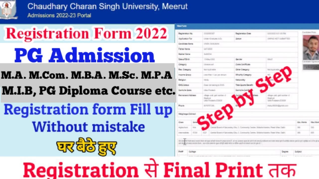 How to Fill CCS University Admission Form 2022 | PG Regular Admission Form 2022 | CCSU PG Admission