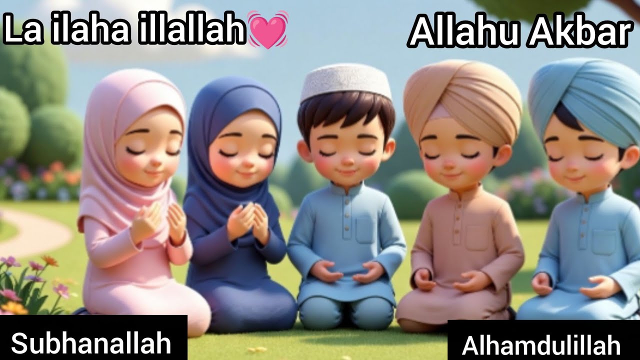 Subhanallah💓Alhamdulillah🕋La ilaha illallah🕋Allahu Akbar🕋।3DCartoon.
