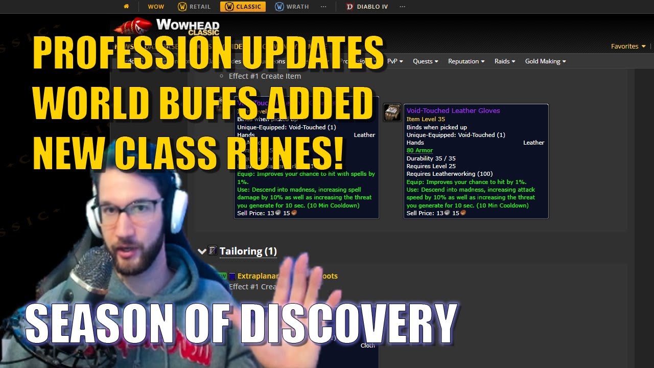 [CLASSIC PLUS] NEW ITEMS | WORLD BUFFS | & RUNES!! - Season of Discovery News