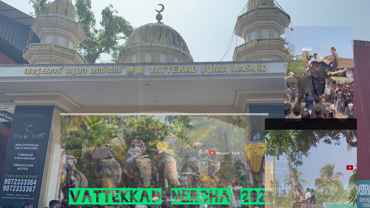 പതിനായിരങ്ങൾ തിങ്ങി നിറഞ്ഞ വട്ടേക്കാട് കൊടിയേറ്റ് കാഴ്ച || Kodiyettu kazhcha II Vattekkad Nercha2025