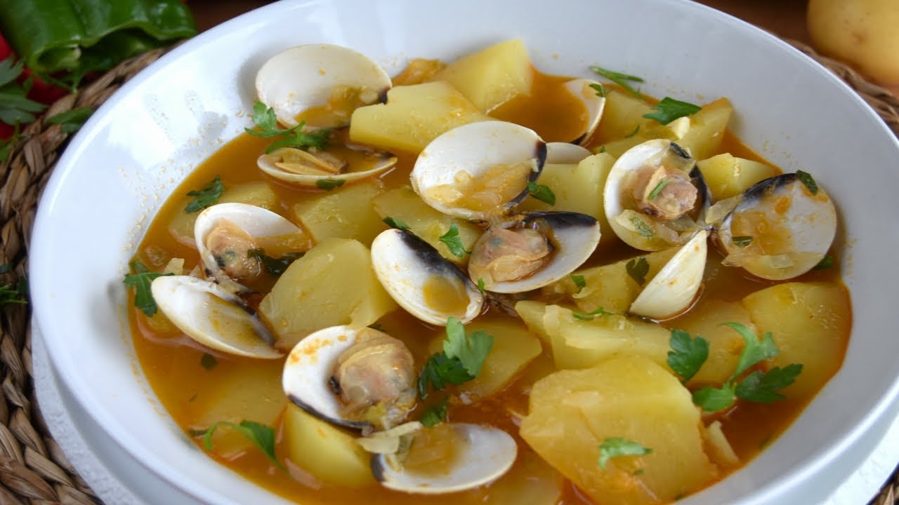 💚 Patatas con almejas muy fáciles UN PLATO DELICIOSO