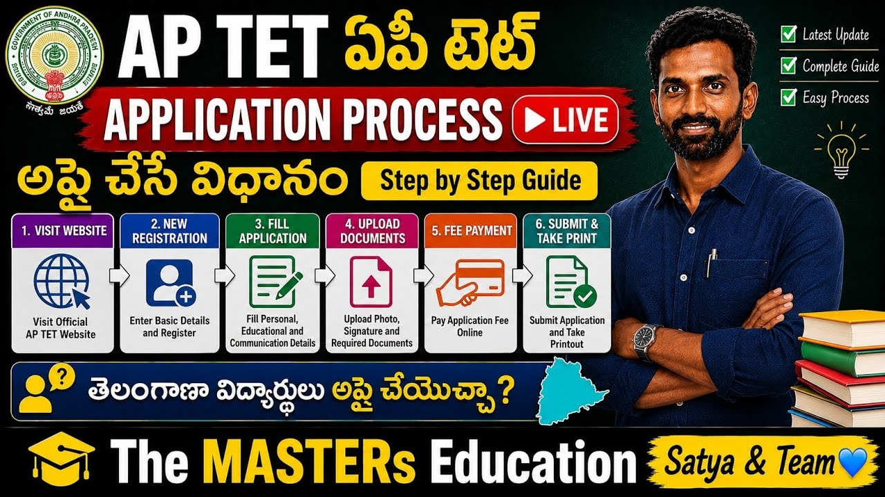 AP TET ONLINE APPLICATION PROCESS STEP BY STEP GUIDE ఏపీ టెట్ అప్లై చేసే విధానం PAPER I & II BED DED