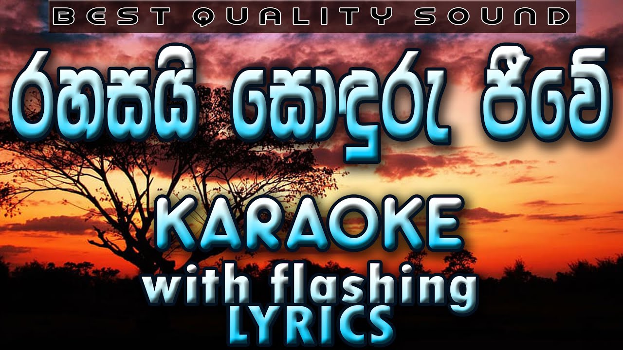 Rahasai Sonduru Jeeve Karaoke with Lyrics (Without Voice)