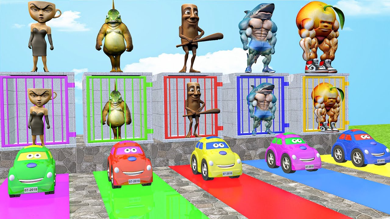 Long Slide Game With Cow Elephant Gorilla Hippopotamus Tiger 3d Animal Game Funny 3d Animals