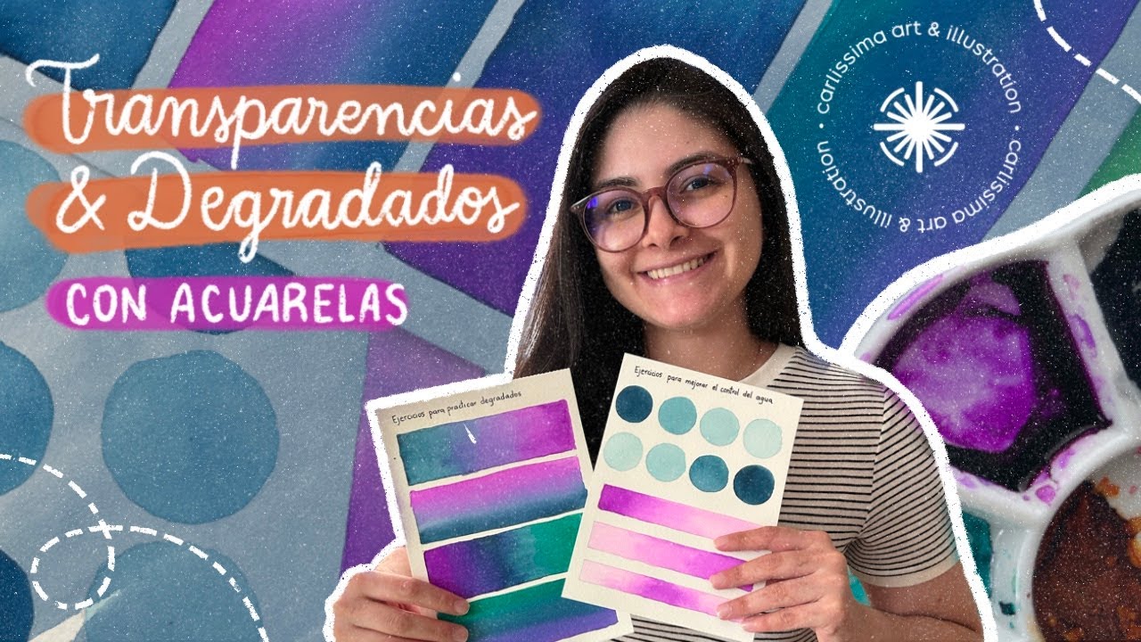 Cómo hacer TRANSPARENCIAS y DEGRADADOS con acuarelas✌️💎