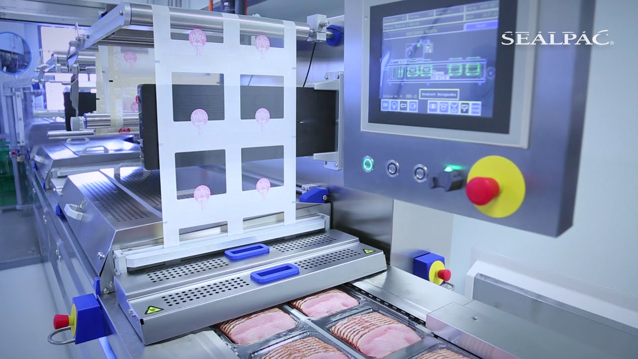 SEALPAC RE30 Thermoformer Line with Semi Tandem Robot Loading & MAP Rigid Packs for Sliced Meat