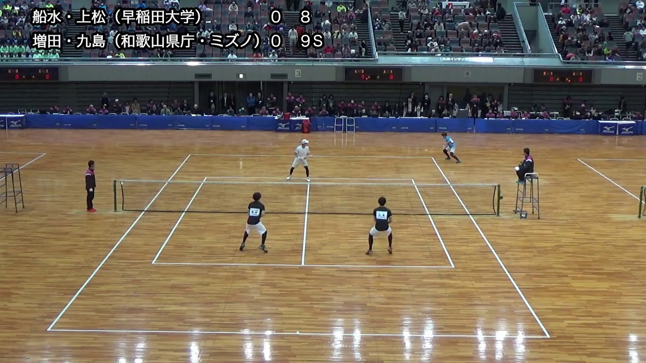 【好プレー集】2019 全日本インドアソフトテニス選手権大会　男子Aブロック３　船水・上松（早稲田大学）vs増田・九島（和歌山県庁・ミズノ）