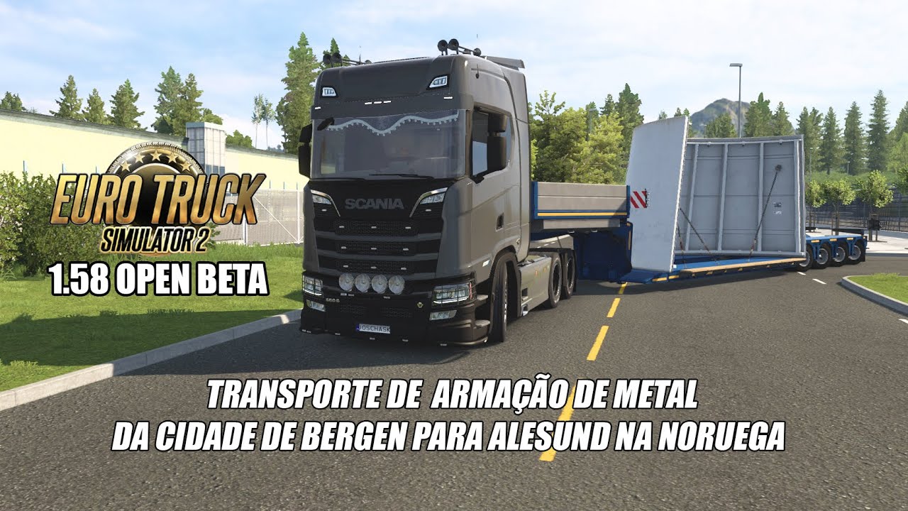 TRANSPORTE DE  ARMAÇÃO DE METAL DA CIDADE DE BERGEN PARA ALESUND NA NORUEGA #ets2 #worldoftrucks