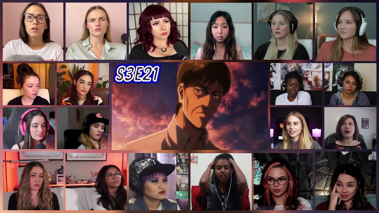 Attack on Titan Season 3 Episode 21 Girls Reaction Mashup |  進撃の巨人